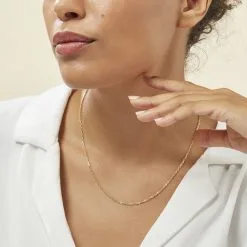 Histoire D'Or Chaîne Igoa Maille Forçat Diamantee Or Jaune -Boucles d'oreilles Bracelet Soldes B3CFJW0698 model0