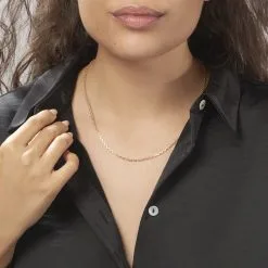 Histoire D'Or Chaîne Igoa Maille Forçat Diamantee Or Jaune -Boucles d'oreilles Bracelet Soldes B3CFJW0705 model0