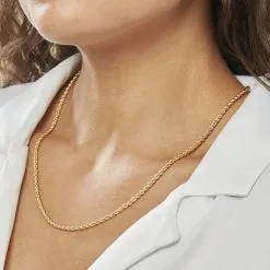 Histoire D'Or Collier Marie-corine Maille Corde Or Jaune -Boucles d'oreilles Bracelet Soldes B3CFJW0731 model1 1