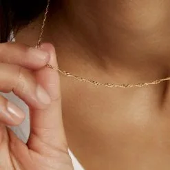 Histoire D'Or Chaîne Abbygail Maille Singapour Or Jaune 13 Histoire D'Or Chaîne Abbygail Maille Singapour Or Jaune -Boucles d'oreilles Bracelet Soldes B3CFJW0839 model1