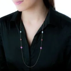 Histoire D'Or Collier Sautoir Or Jaune Rhodolite Et Amethyste Et Topaze -Boucles d'oreilles Bracelet Soldes B3CFJXS165 model0