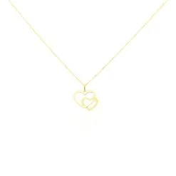 Histoire D'Or Collier Double Cœur Or Jaune