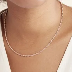 Histoire D'Or Collier Jerry Maille Corde Or Rose -Boucles d'oreilles Bracelet Soldes B3CFRW0352 model1