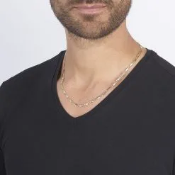 Histoire D'Or Chaîne Danae Maille Plaquette Alternee 1/1 Or Bicolore -Boucles d'oreilles Bracelet Soldes B3CH2W0022 model0