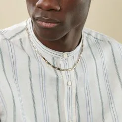 Histoire D'Or Collier Danae Maille Plaquette Alternée 1/1 Or Bicolore -Boucles d'oreilles Bracelet Soldes B3CH2W0025 model0