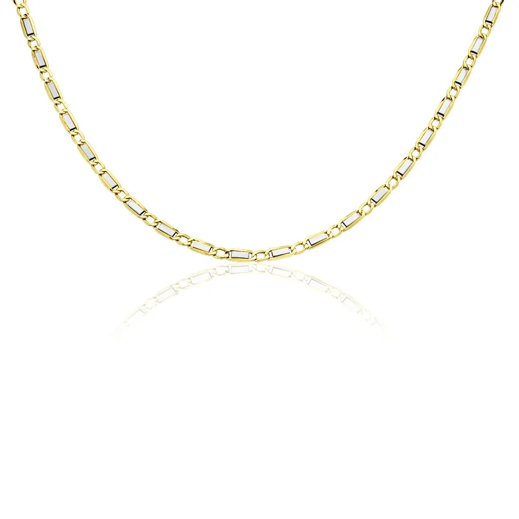 Histoire D'Or Collier Danae Maille Plaquette Alternée 1/1 Or Bicolore 4 Histoire D'Or Collier Danae Maille Plaquette Alternée 1/1 Or Bicolore – Image 2