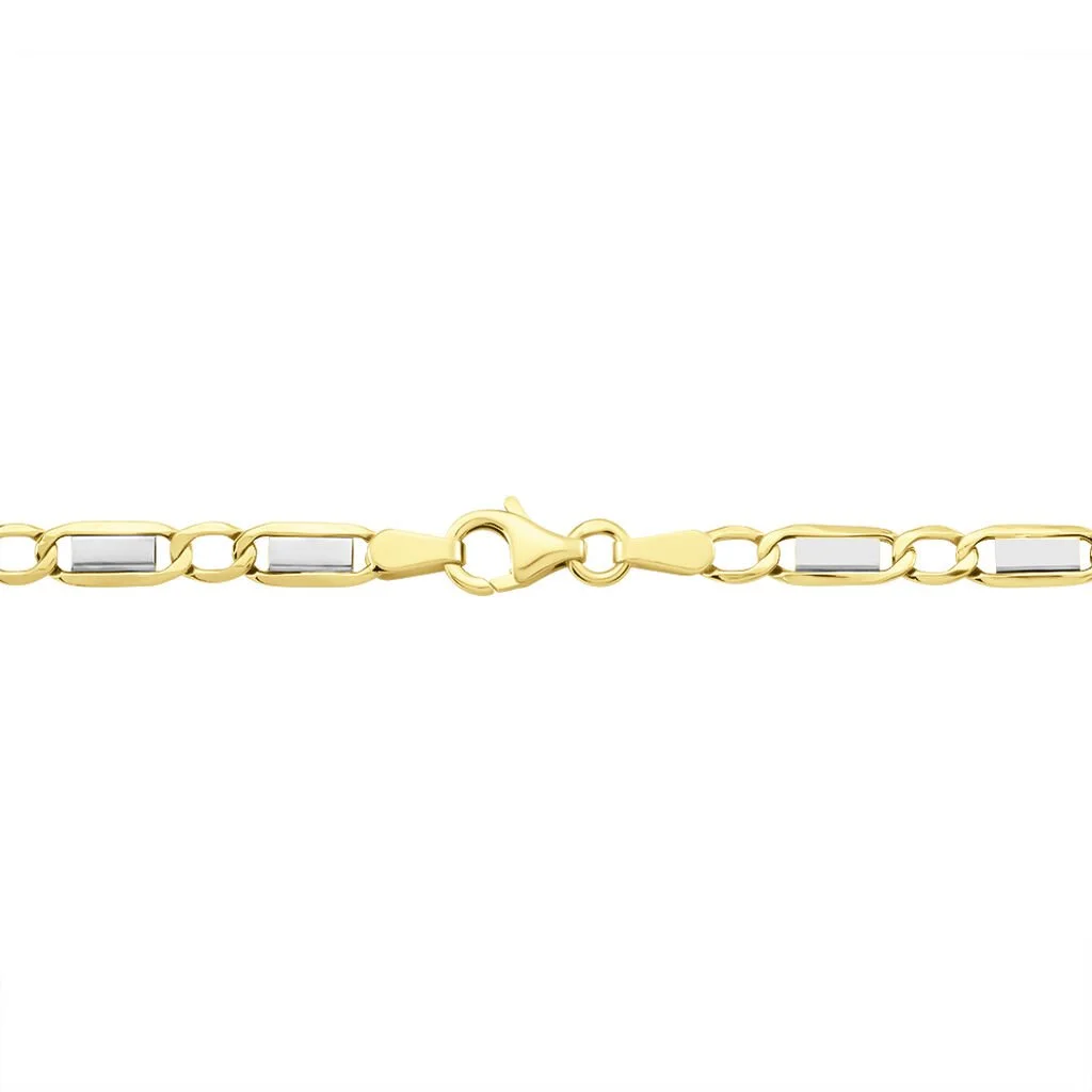 Histoire D'Or Collier Danae Maille Plaquette Alternée 1/1 Or Bicolore 5 Histoire D'Or Collier Danae Maille Plaquette Alternée 1/1 Or Bicolore – Image 3