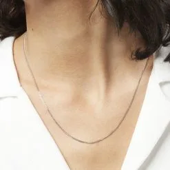 Histoire D'Or Chaîne Maille Gourmette Or Blanc -Boucles d'oreilles Bracelet Soldes B3CMBW0320 model0