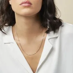 Histoire D'Or Chaîne Maille Gourmette Or Blanc -Boucles d'oreilles Bracelet Soldes B3CMBW0320 model1