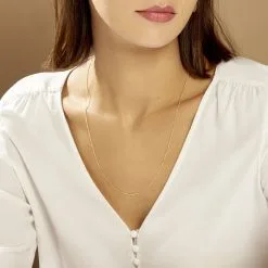 Histoire D'Or Chaîne Ixia Maille Gourmette Diamantee Or Jaune -Boucles d'oreilles Bracelet Soldes B3CMJW0708 model0