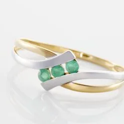 Histoire D'Or Bague Prudie Or Bicolore émeraude -Boucles d'oreilles Bracelet Soldes B3DF2EV451 view3