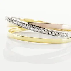 Histoire D'Or Bague Layan Or Tricolore Diamant -Boucles d'oreilles Bracelet Soldes B3DF3DW003 view3