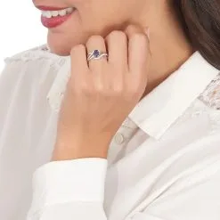 Histoire D'Or Bague Josyne Or Blanc Iolite Et Oxyde De Zirconium -Boucles d'oreilles Bracelet Soldes B3DFBAB158 model0