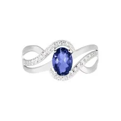 Histoire D'Or Bague Josyne Or Blanc Iolite Et Oxyde De Zirconium -Boucles d'oreilles Bracelet Soldes B3DFBAB158 view1