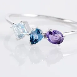 Histoire D'Or Bague Raika Or Blanc Amethyste Et Topaze -Boucles d'oreilles Bracelet Soldes B3DFBAD123 view3