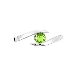 Histoire D'Or Bague Tiphaine Or Blanc Péridot -Boucles d'oreilles Bracelet Soldes B3DFBAV069 view1