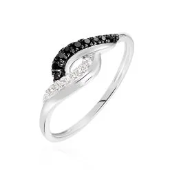 Histoire D'Or Bague Sculptural Or Blanc Diamant