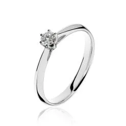 Histoire D'Or Bague Solitaire Veronika Or Blanc Diamant