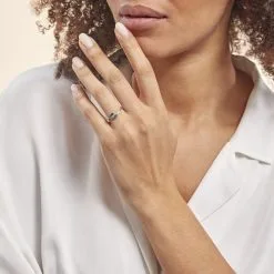 Histoire D'Or Bague Trilogie Or Blanc Diamant -Boucles d'oreilles Bracelet Soldes B3DFBDW076 model0