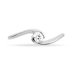 Histoire D'Or Bague Solitaire Vrille Or Blanc Diamant -Boucles d'oreilles Bracelet Soldes B3DFBDW080 view1