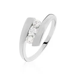 Histoire D'Or Bague Trilogie Or Blanc Diamant