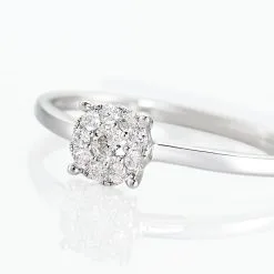 Histoire D'Or Bague Adeline Or Blanc Diamant -Boucles d'oreilles Bracelet Soldes B3DFBDW101 view3