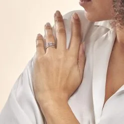 Histoire D'Or Bague Eleonore Or Blanc Diamant -Boucles d'oreilles Bracelet Soldes B3DFBDW254 model1