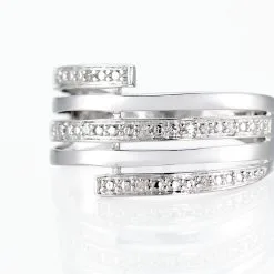 Histoire D'Or Bague Eleonore Or Blanc Diamant -Boucles d'oreilles Bracelet Soldes B3DFBDW254 view3