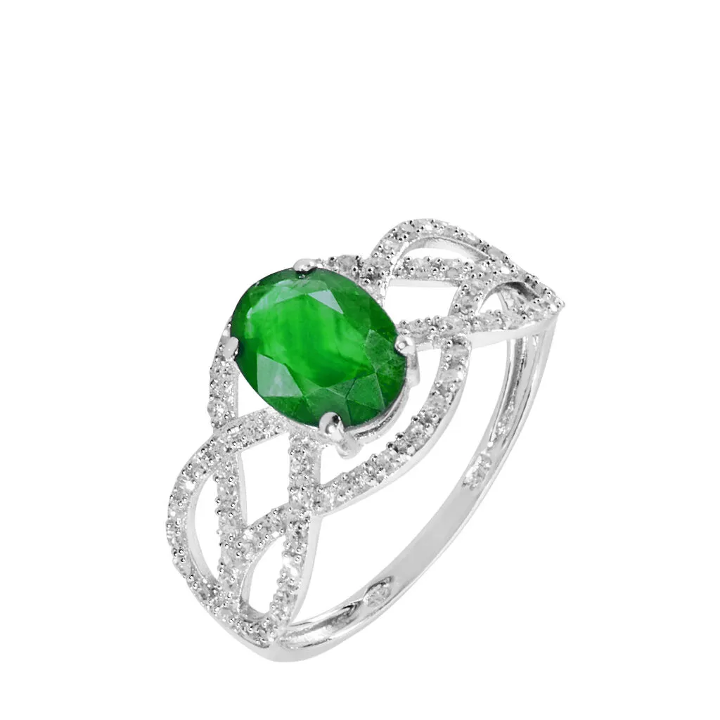 Histoire D'Or Bague Tina Or Blanc Emeraude Et Diamant 3 Histoire D'Or Bague Tina Or Blanc Emeraude Et Diamant