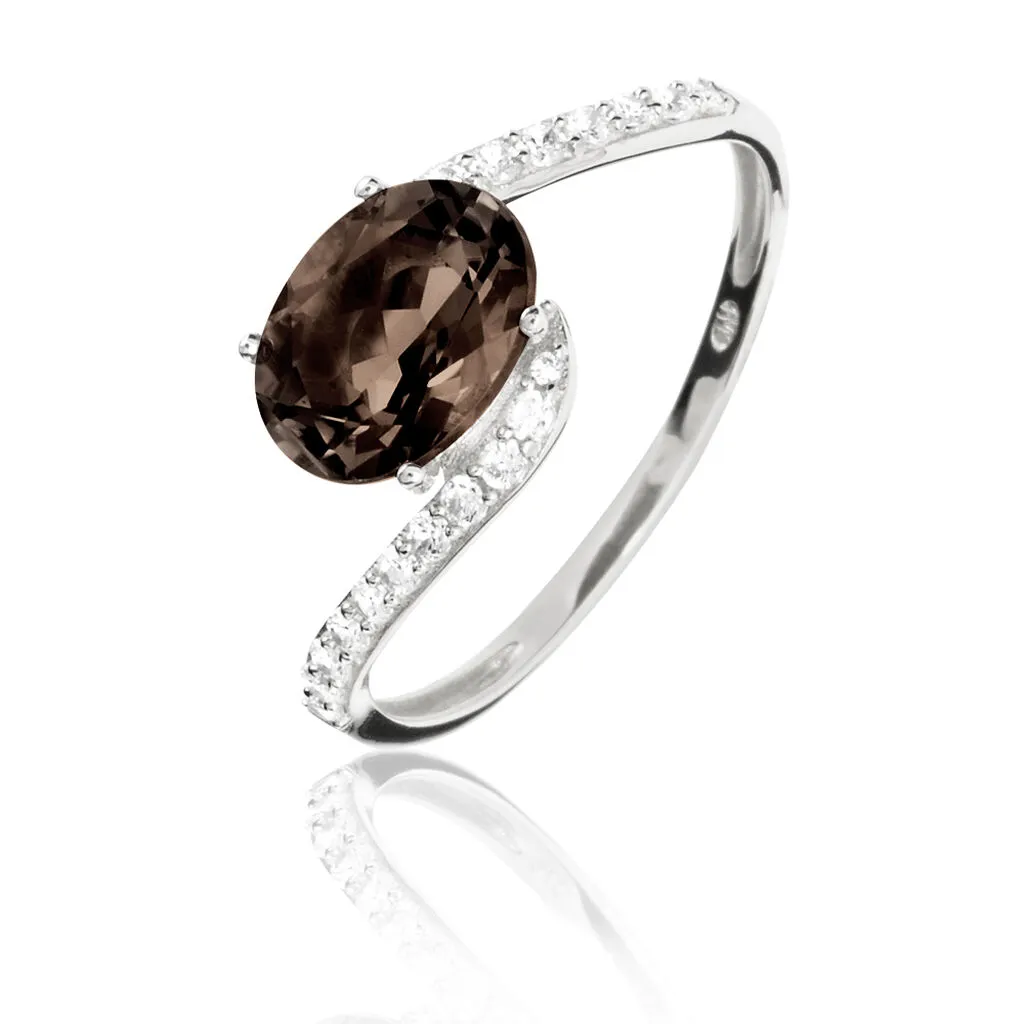 Histoire D'Or Bague Loriane Or Blanc Quartz Et Oxyde De Zirconium 3 Histoire D'Or Bague Loriane Or Blanc Quartz Et Oxyde De Zirconium