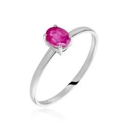 Histoire D'Or Bague Lily Or Blanc Rubis