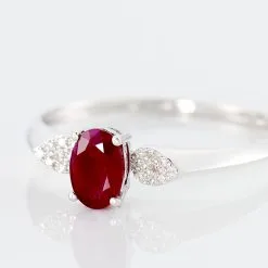Histoire D'Or Bague Edgina Or Blanc Rubis Et Diamant -Boucles d'oreilles Bracelet Soldes B3DFBRR514 view3