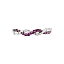 Histoire D'Or Bague Sofia Or Blanc Rubis Et Diamant -Boucles d'oreilles Bracelet Soldes B3DFBRR517 view1