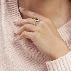 Histoire D'Or Bague Vladimir Or Blanc Saphir Et Diamant -Boucles d'oreilles Bracelet Soldes B3DFBSB499 model1