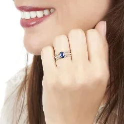 Histoire D'Or Bague Andrea Or Blanc Saphir Et Diamant -Boucles d'oreilles Bracelet Soldes B3DFBSB903 model0