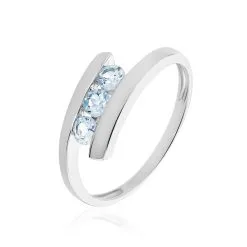 Histoire D'Or Bague Sally Or Blanc Topaze