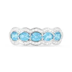 Histoire D'Or Bague Margaux Or Blanc Topaze Et Diamant -Boucles d'oreilles Bracelet Soldes B3DFBTB411 view1