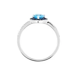 Histoire D'Or Bague Kenza Or Blanc Topaze Et Saphir Et Diamant -Boucles d'oreilles Bracelet Soldes B3DFBTB565 view2