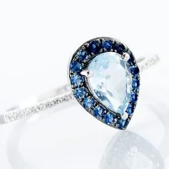 Histoire D'Or Bague Kenza Or Blanc Topaze Et Saphir Et Diamant -Boucles d'oreilles Bracelet Soldes B3DFBTB565 view3