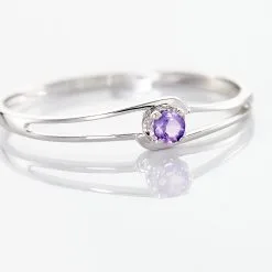 Histoire D'Or Bague Veroucha Or Blanc Amethyste -Boucles d'oreilles Bracelet Soldes B3DFBYI035 view3