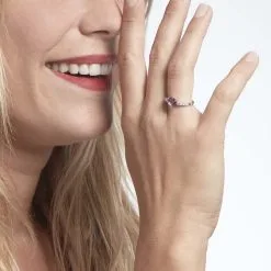 Histoire D'Or Bague Or Blanc Fany Améthyste Oxydes De Zirconium -Boucles d'oreilles Bracelet Soldes B3DFBYI620 model1