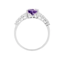 Histoire D'Or Bague Or Blanc Fany Améthyste Oxydes De Zirconium -Boucles d'oreilles Bracelet Soldes B3DFBYI620 view2