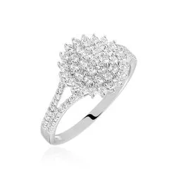 Histoire D'Or Bague Or Blanc Mirel Oxyde