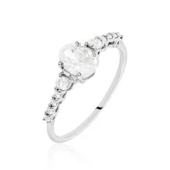 Histoire D'Or Bague Or Blanc Peadar Oxyde De Zirconium