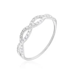 Histoire D'Or Bague Or Blanc Triston Oxyde De Zirconium