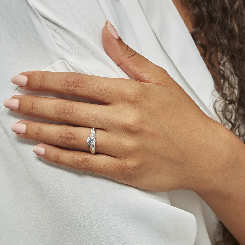 Histoire D'Or Bague Solitaire Messine Or Blanc Oxyde De Zirconium 8 Histoire D'Or Bague Solitaire Messine Or Blanc Oxyde De Zirconium – Image 6