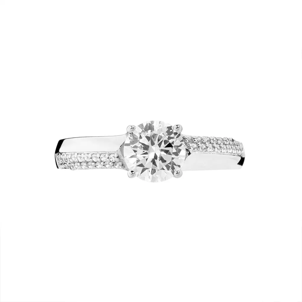 Histoire D'Or Bague Solitaire Messine Or Blanc Oxyde De Zirconium 4 Histoire D'Or Bague Solitaire Messine Or Blanc Oxyde De Zirconium – Image 2