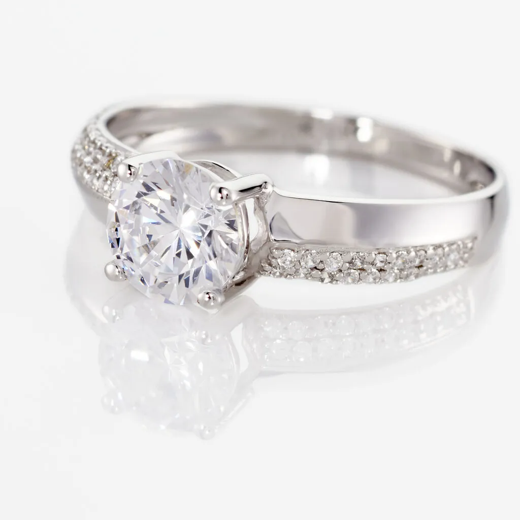 Histoire D'Or Bague Solitaire Messine Or Blanc Oxyde De Zirconium 6 Histoire D'Or Bague Solitaire Messine Or Blanc Oxyde De Zirconium – Image 4