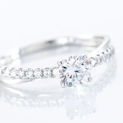 Histoire D'Or Bague Solitaire Kanel Or Blanc Oxyde De Zirconium -Boucles d'oreilles Bracelet Soldes B3DFBZW606 view3