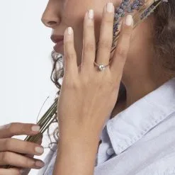 Histoire D'Or Solitaire Or Blanc Laurian Oxyde De Zirconium Blanc -Boucles d'oreilles Bracelet Soldes B3DFBZW975 model0